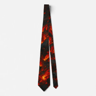 Corbata Ascuas Ardientes - Arte de Textura Abstracta Volcá