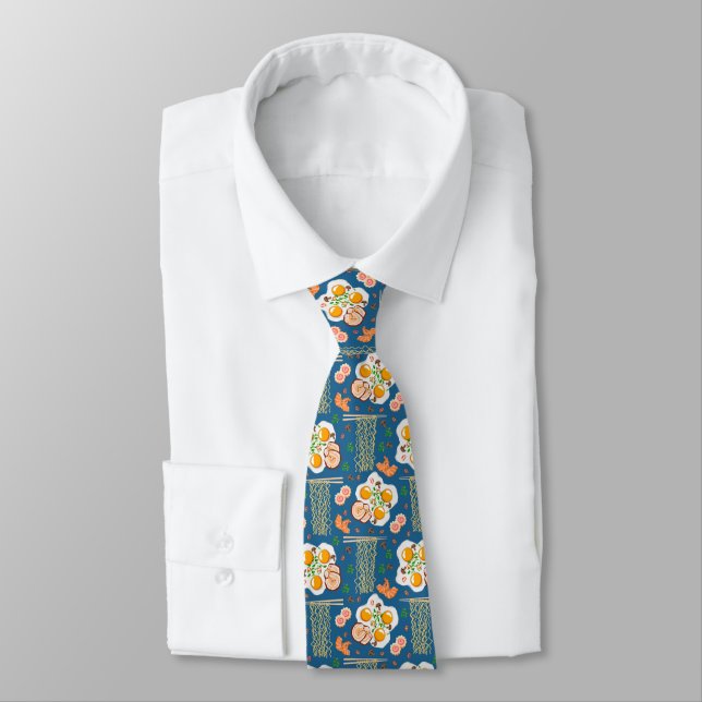 Corbata Asian Food Illustration Men’s Tie with Noodles (Atado)