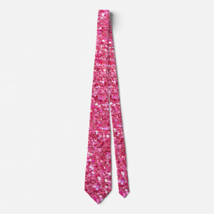 Corbata Aspecto de purpurina rosa,