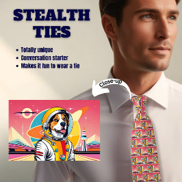 Corbata Astro Beagle Pink Stealth Azulejos