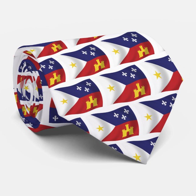 Corbata Ataque con bandera de Acadiana (Enrollado)