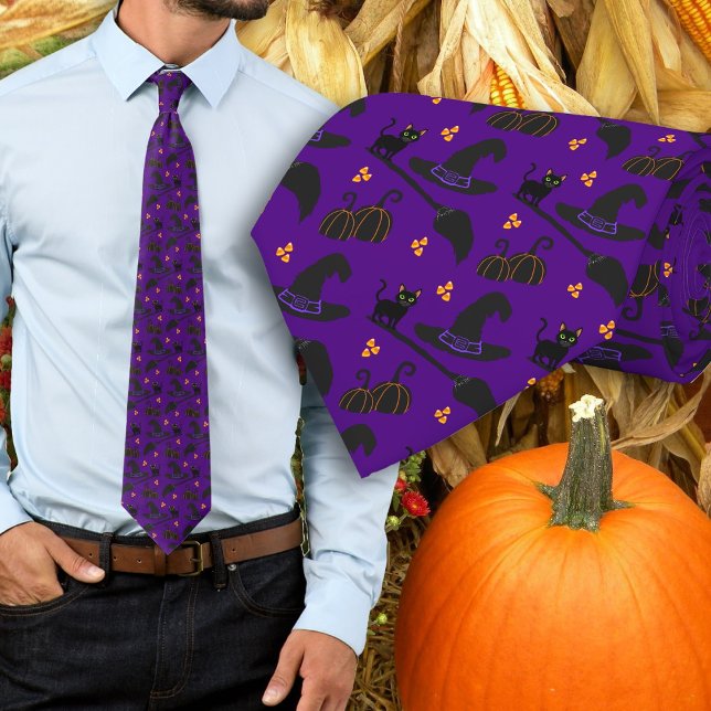 Corbata Ataque con motivos púrpura profundo de Halloween (Subido por el creador)