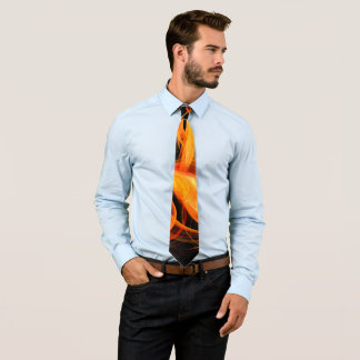 Corbata Ataque de arte abstracto de bola de fuego