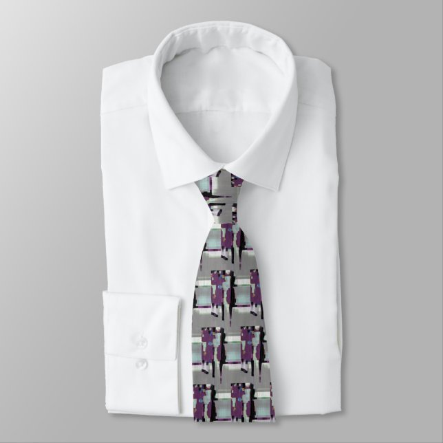 Corbata Ataque de arte digital "Lluvia púrpura" (Atado)