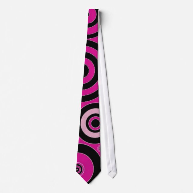 Corbata Ataque de círculos negros y rosados (Anverso)