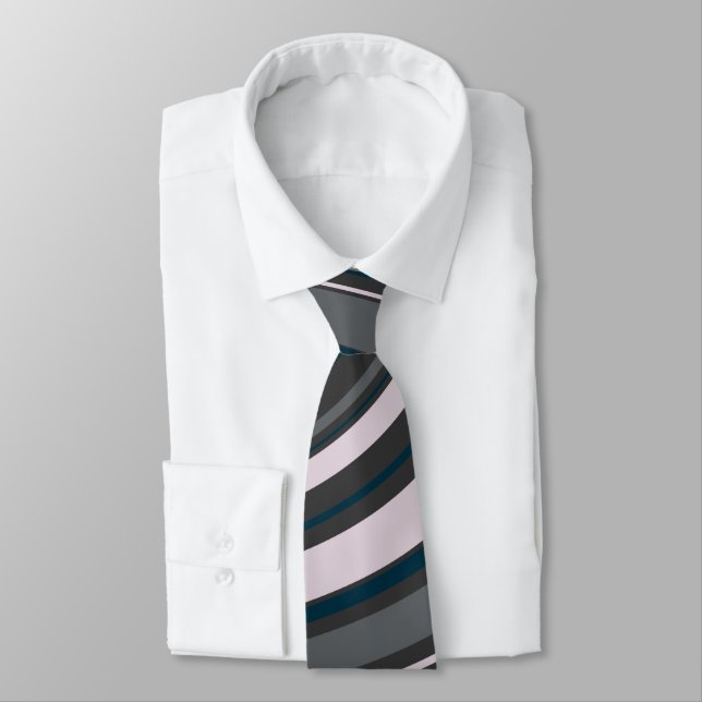 Corbata Ataque de cuello azul y gris de los hombres modern (Atado)