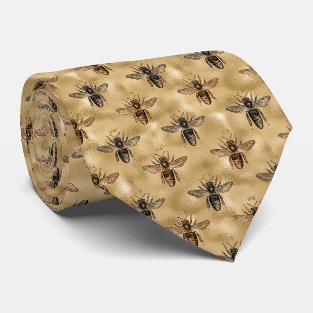 Corbata Ataque de cuello de abeja con burbujas de verano (Enrollado)
