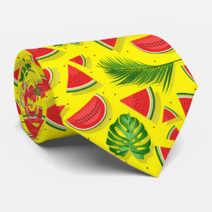 Corbata Ataque de cuello de la hoja de la sandía amarilla