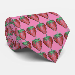 Corbata Ataque de fruta de fresa rosa rojo fresa de fresa