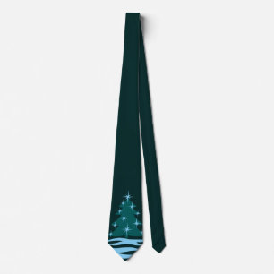 Corbata Ataque de invierno azul árbol de Navidad Festivida