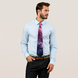 Corbata Ataque de patrón rosa, azul y púrpura