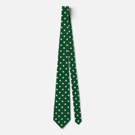 Corbata Ataque de puntos de polka verde