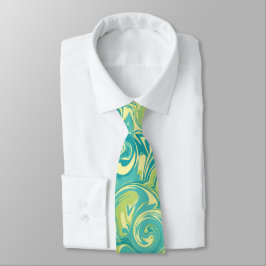 Corbata Ataque de remolque de mármol amarillo, verde y ver