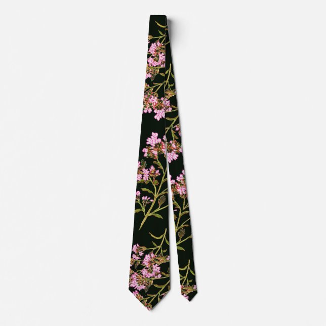 Corbata Ataque floral negro (Anverso)