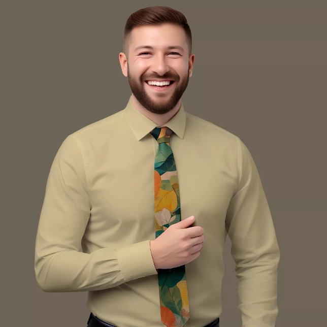 Corbata Ataque floral verde y amarillo enérgica (Subido por el creador)
