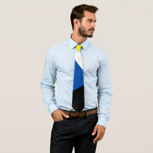 Corbata Ataque minimalista de color azul amarillo con vibr