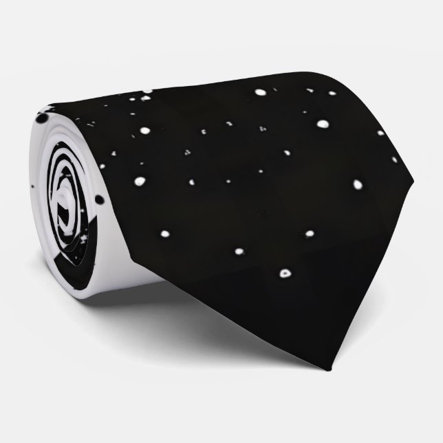 Corbata Ataque negrita de cuello de diamante negro y blanc (Enrollado)