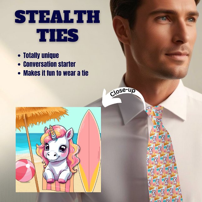 Corbata Ataque sigiloso de unicornio de verano rosa (Subido por el creador)