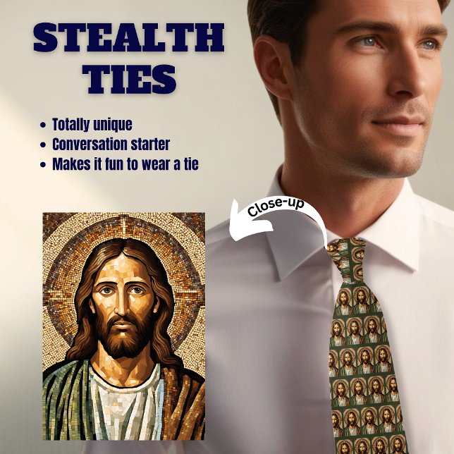 Corbata Ataque sigiloso verde de Jesucristo (Subido por el creador)