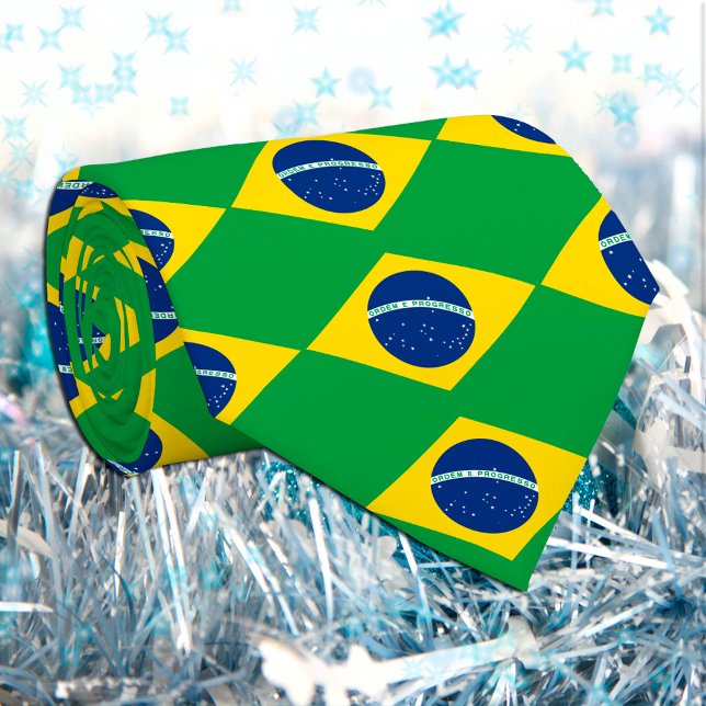 Corbata Ate Patriótico Brasil, bandera brasileña de moda (Subido por el creador)