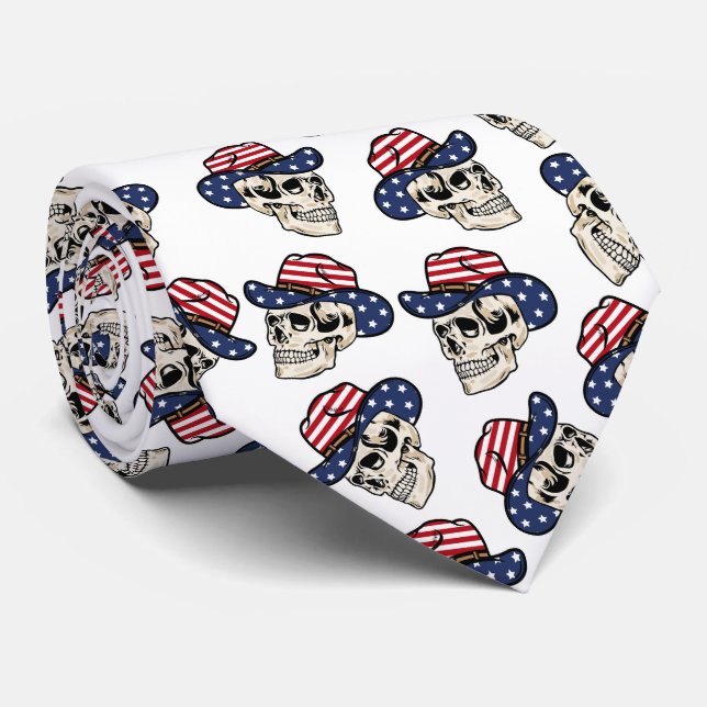 Corbata Audaz Cowboy Skull Americano (Enrollado)