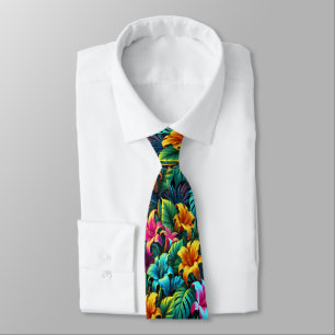 Corbata Audaz explosión floral en colores eléctricos