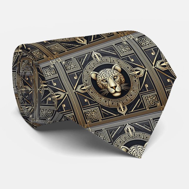 Corbata Audaz Leopardo | Moda Masculina para Hombr (Enrollado)