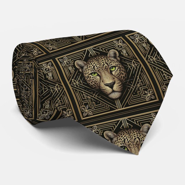 Corbata Audaz Leopardo | Moda Masculina para Hombr (Enrollado)