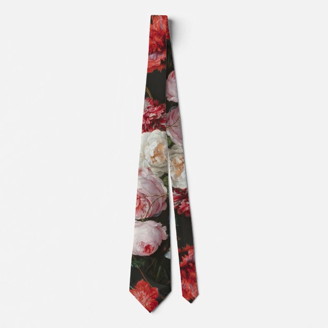 Corbata Aún lazo floral oscuro de la vida (Anverso)