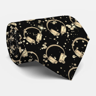 Corbata Auriculares con música de Relieve metalizado de or