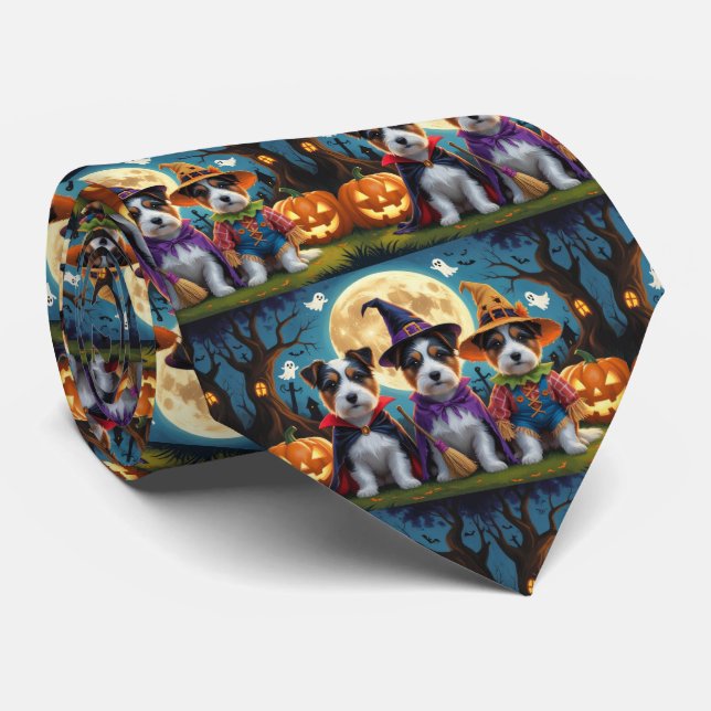 Corbata Australia Terrier Perro Calabaza Halloween Funny (Enrollado)