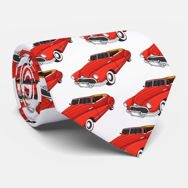 Corbata Automóvil rojo clásico de 1948 (Enrollado)