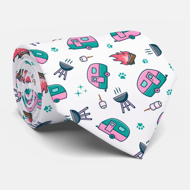 Corbata Aventura de Caravana Rosa (Enrollado)