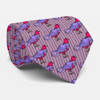 Corbata Aves brillantes en Pinstripe (Mauve, Violeta, Ceri