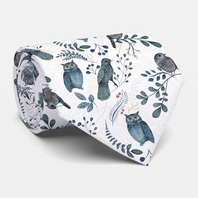 Corbata Aves nórdicas de bosques (Enrollado)