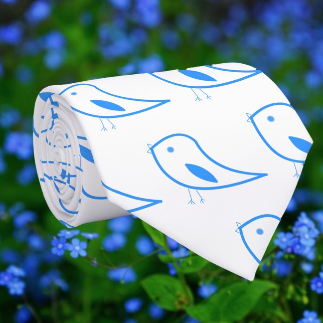 Corbata aves retro en blanco (Subido por el creador)