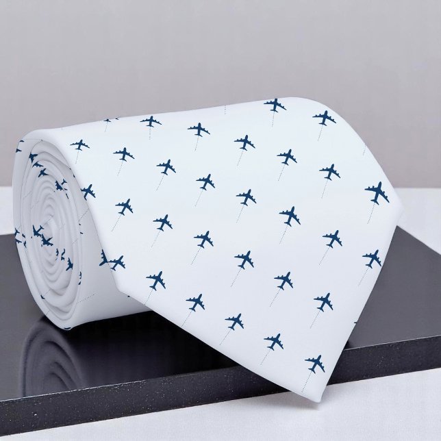 Corbata Aviones pequeños en piloto de Jet azul claro (Subido por el creador)
