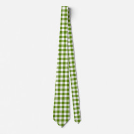 Corbata Avocado Green Plaid Gingham Retro Color Neck Tie