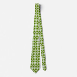 Corbata Avocado Green Plaid Shamrock Clover Retro Neck Tie