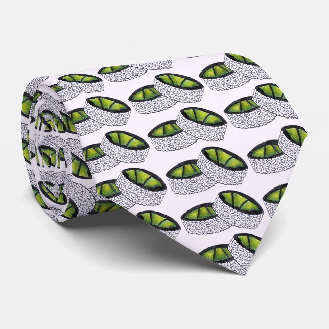 Corbata Avocado Roll Japanese Food Sushi Lover Foodie Tie (Enrollado)