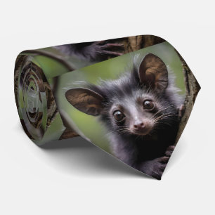 Corbata "Aye-Aye de Ojos Grandes en un Árbol"
