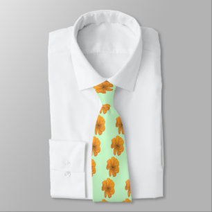 Corbata Ayuda naranja/ Flor PopArt