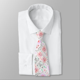 Corbata Azteca floral pastel colorido lindo
