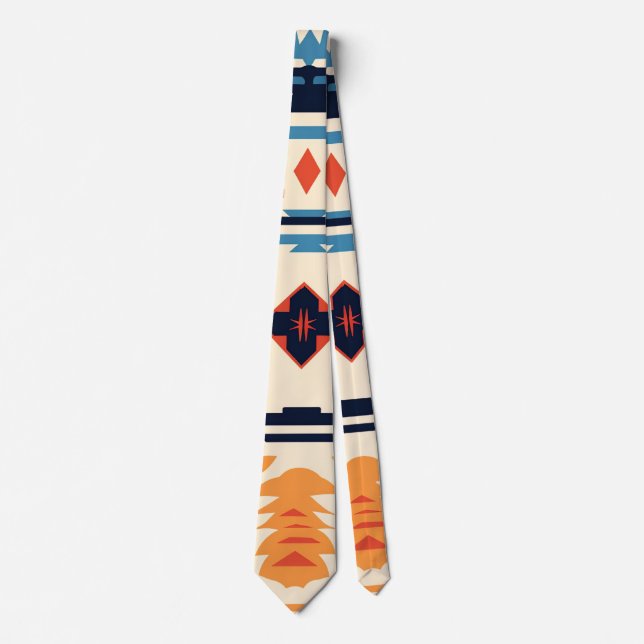 Corbata Azteca Geométrico Tribal del Suroeste Boho (Anverso)