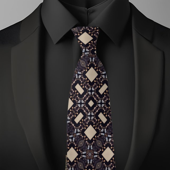 Corbata azul, bronceado y marrón con patrón de dia (Subido por el creador)