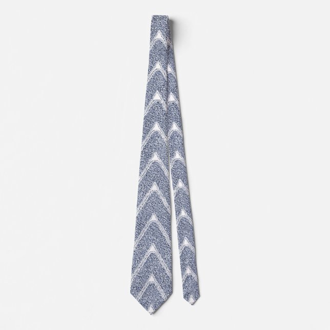 Corbata Azul Chevron de mezclilla polvoriento (Anverso)