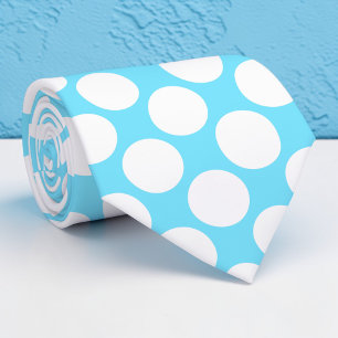 Corbata azul claro personalizada con lunares gigan