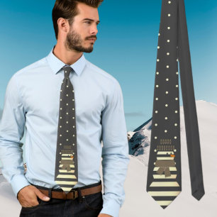Corbata azul clásica de hombre de nieve de Navidad