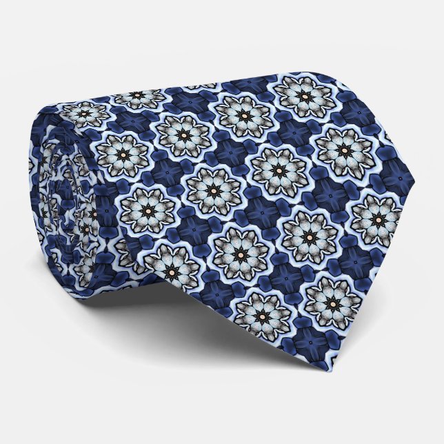 Corbata azul con estrellas cruzadas (Enrollado)