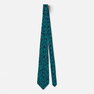 Corbata azul con la curvas en verde